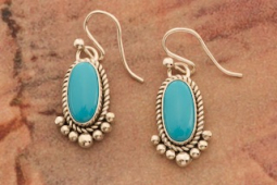 Artie Yellowhorse Genuine Sleeping Beauty Turquoise Navajo Earrings